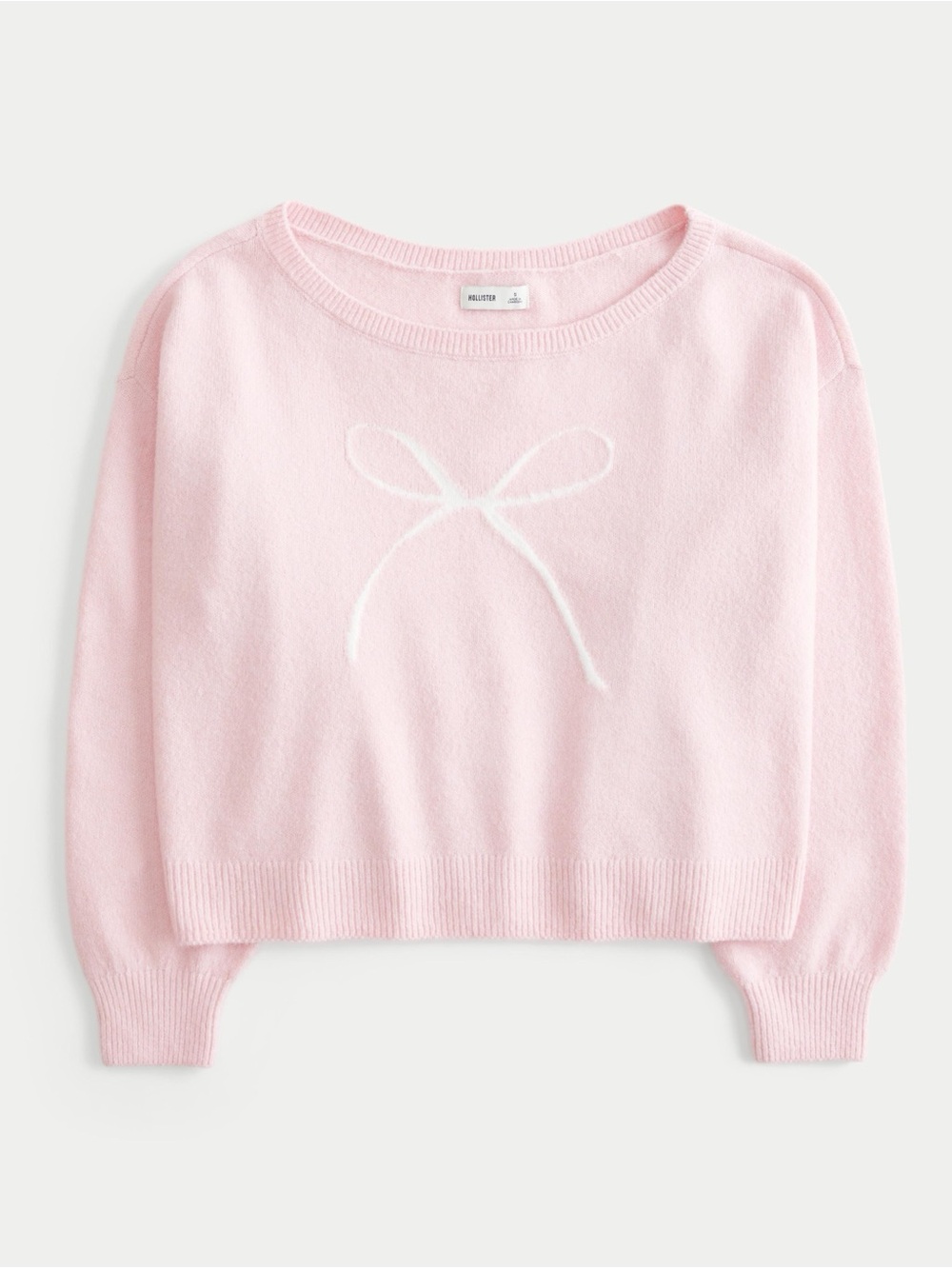 Over the Shoulder Pink Bow Sweater
